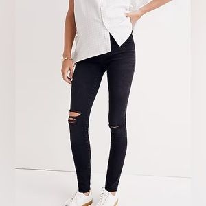Madewell Over The Belly Skinny distressed maternity jeans
